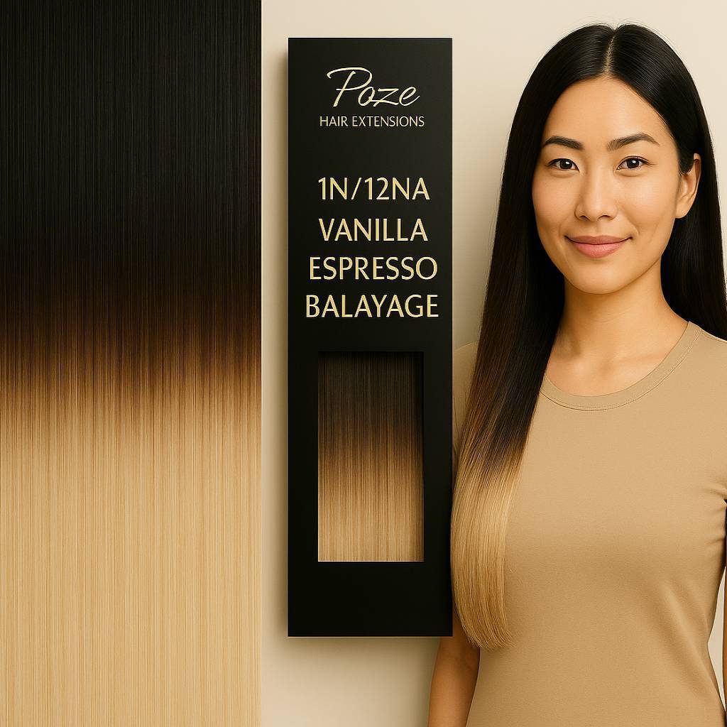 Tape In Hair Extensions Standard - 1N/12NA Vanilla Espresso Balayage