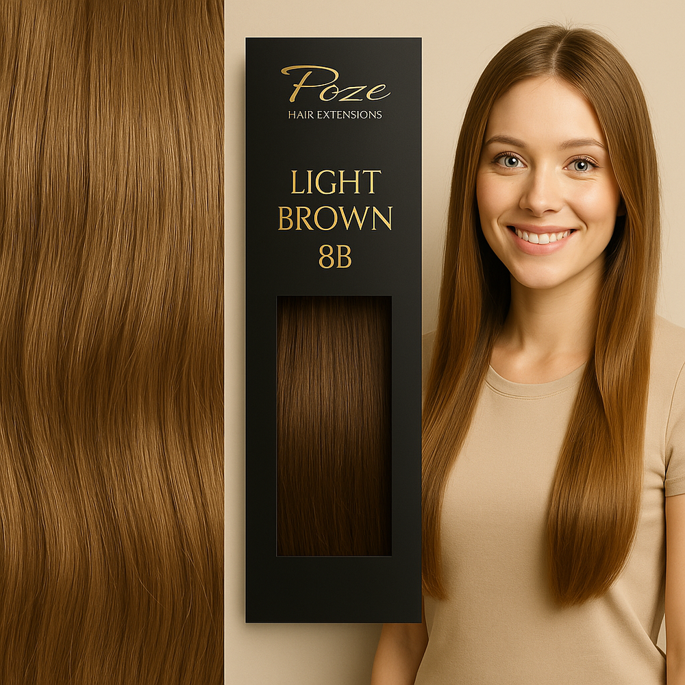 Hair Weft Premium - 8B Light Brown